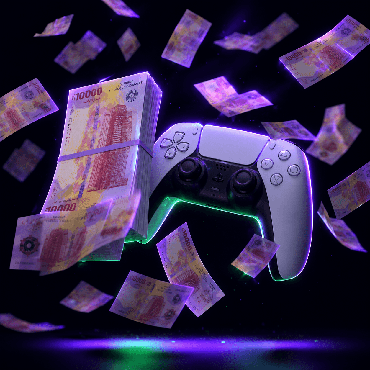 Cash prize en francs CFA et manette de jeu